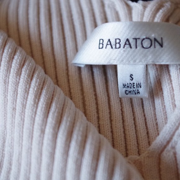 Babaton Ardie Knit Top in Nude NWT - Picture 4 of 6